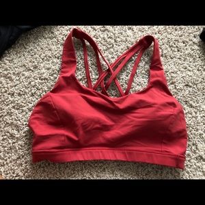 Red lululemon sports bra size 8